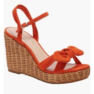 NIB Kate Spade Size 9 Dried Apricot Patio Platform Wedge Sandal